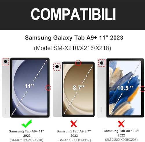 Funda con teclado bluetooth desmontable para tablet Samsung Galaxy Tab A9 Plus de 11 pulgadas 2