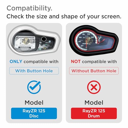 Image of Spartan Shield Digital Meter Screen Guard Compatible With YAMAHA RAY ZR 125 - Disc [with Button Hole] || Water Resistant || RayZR125 Bike Instrument Cluster Protector || Scratch Cover AccessorIes 2025 [Not Tempered Glass]