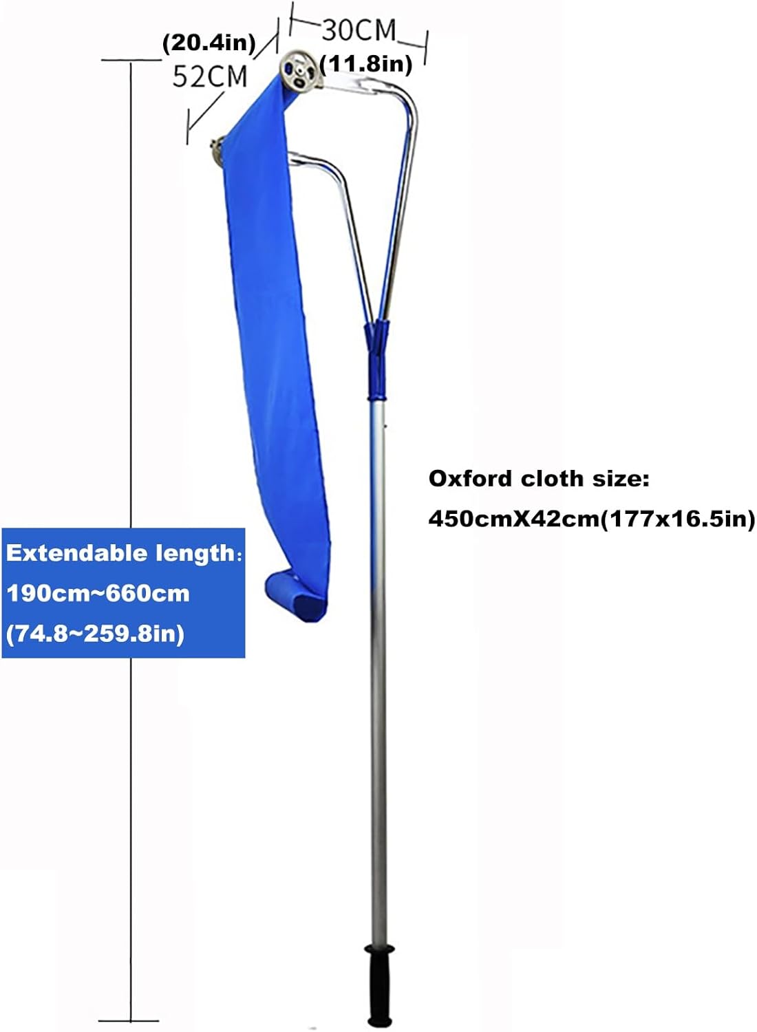 Snow Roof Removal Tool, Assembled Snow Roof Rake Telescopic 5-Stage Length Adjustment Roof Snow Removal Tool Protects The Roof Saves Time and Effort Suitable for Roof Snow Removal