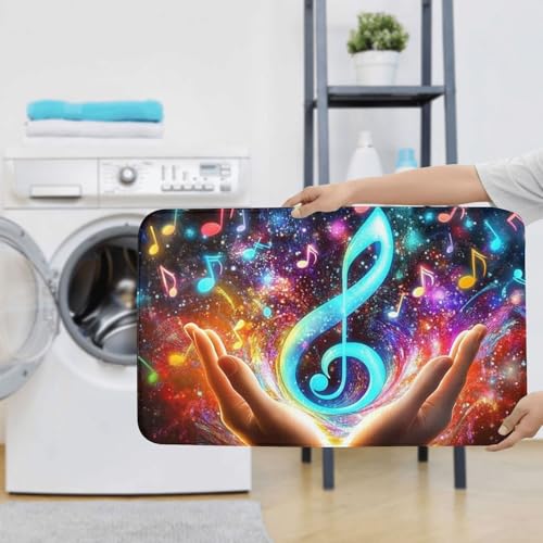 Juego de alfombras de baño de 3 piezas de microfibra suave Magic Hand Notes lavable 8