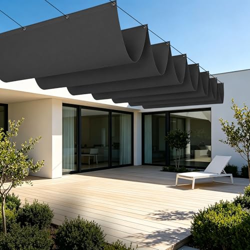 Voile d'ombrage extérieur gris foncé rideau rétractable rectangulaire 2x3m - 2