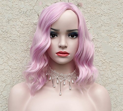 Short Wavy Curly Bob Wig Pastel wig Short Bob wig with Fringe14