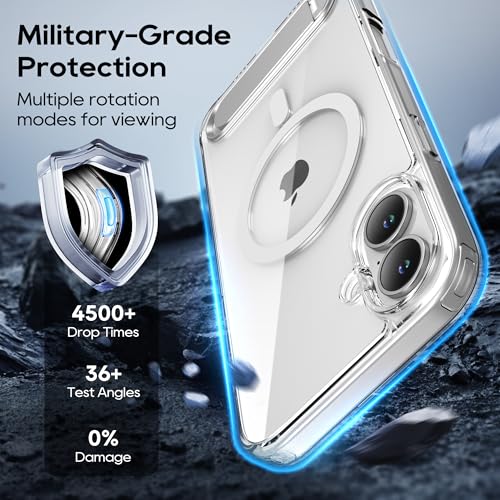 Coque antichoc iPhone 16 protection transparente 2024 avec béquille magnétique