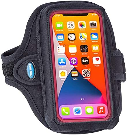 Tune Belt AB92 Cell Phone Running Armband Holder Case for iPhone 14 Pro Max, 14 Plus, 11/12/13 Pro Max, 11/XR/XS Max and Galaxy Note/Plus/Ultra (Extra Depth fits Large Case) - Black