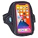 Armband Compatible With Cases on iPhone Xs Max, Xr, 8 7 6s 6 PLUS, Galaxy S8 S9 Plus and Note 8 9; Fits OtterBox Commuter/Defender/LifeProof - For Running & Working Out - Sweat-Resistant [Black]