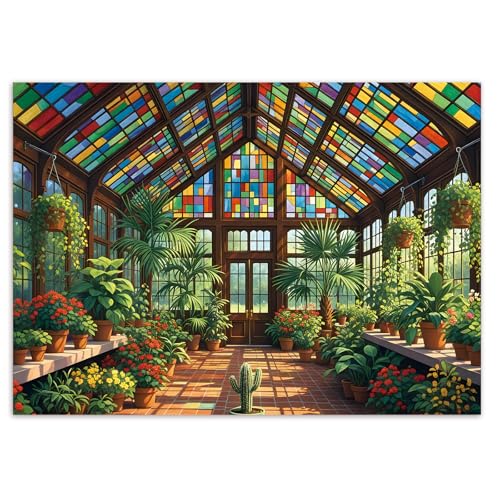 Artipuz 1000-Piece Stained Glass Garden Puzzle