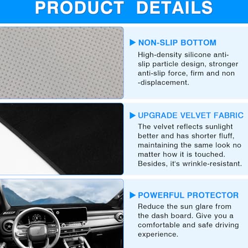 Image of Autorder Dashboard Cover Mat for 2023 2024 2025 2026 Chevy /Chevrolet Colorado Accessories Dash Cover Upgrade Velvet Dash Mat Sunshade Glare UV Rays Protector