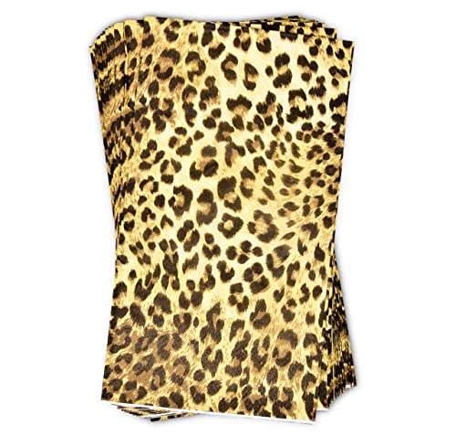 100 Leopard Animal Print Guest Napkins Disposable Paper Cheetah Jungle Safari Adventure Dinner Hand Napkin For Bathroom Powder Room Wedding Restaurant Hotel Party Bridal Shower Decorative Towels #TOP1