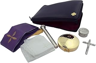 Pastoral Sick Call Set | Comes with Case | 6 Different Sets | Grey or Black | Church Goods (Large Black Set)