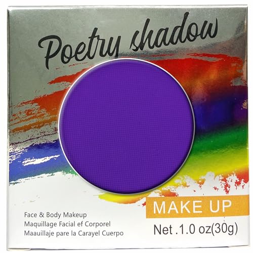 Maquillaje Facial y Corporal Profesional | Pintura de Color Profesional | Pintura Facial para Niños, Adultos, Disfraces, Festivales, Halloween 30G (Morado - 3)