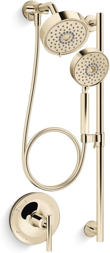 KOHLER K- 22181-G-AF Purist Essentials Performance Showering Package, 1.75 GPM, Vibrant French Gold