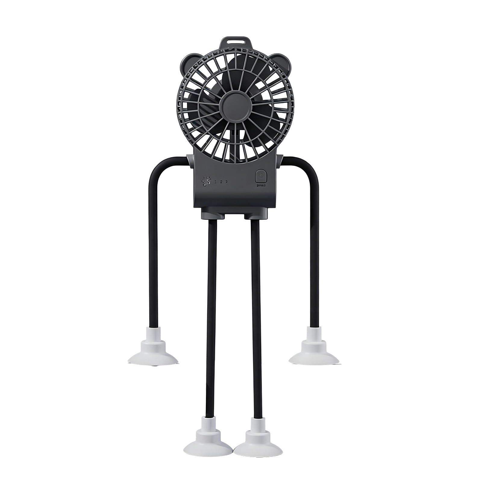 Ventilador de escritorio recargable de 3 velocidades con patas flexibles y ventosa