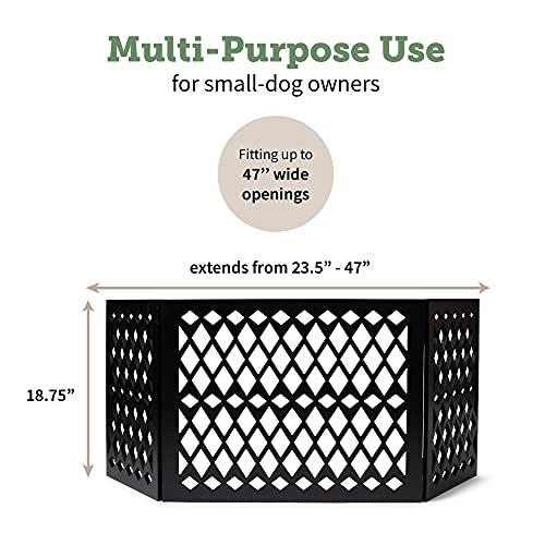 Free Standing Pet Gate | Pet Gate for Small Dogs | Free Standing Dog Gate for Stairs | Freestanding Dog Gates for Doorways | Freestanding Pet Gates | Width 23.5-47 inch | Height 18.75 inch (Diamond) - Thumbnail 5