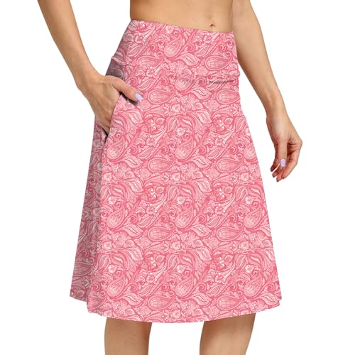 Womens Skorts Modest Knee Length Skirts Athletic Midi Active Running Skirt