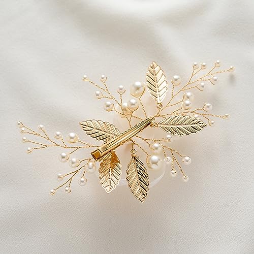 SWEETV Pente de cabelo, grampo de cabelo de flor, acessório de cabeça de princesa pérola, pente de c