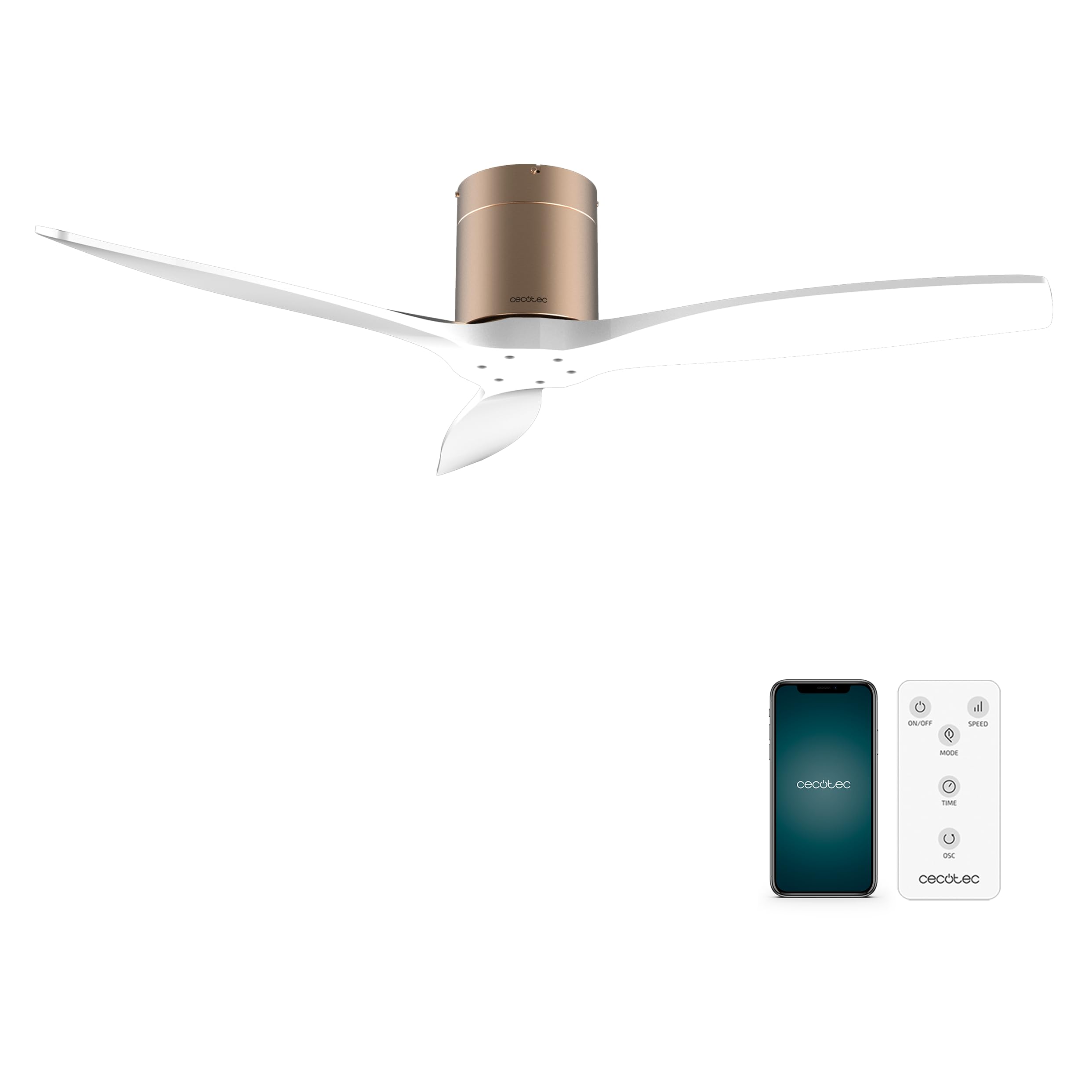 Cecotec Ventilador de Techo con Mando EnergySilence Aero 5500 Aqua Black&White Connected. Motor DC 40W, Diámetro 132cm, 3 Aspas, Bajo consumo, Wifi, Exteriores, Temporizador, Verano e invierno — view 20