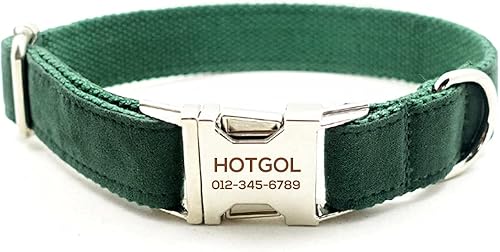 Collares de perro personalizados con nombre y número de identificación grabado, collares de mascotas para razas pequeñas, medianas y grandes (L,