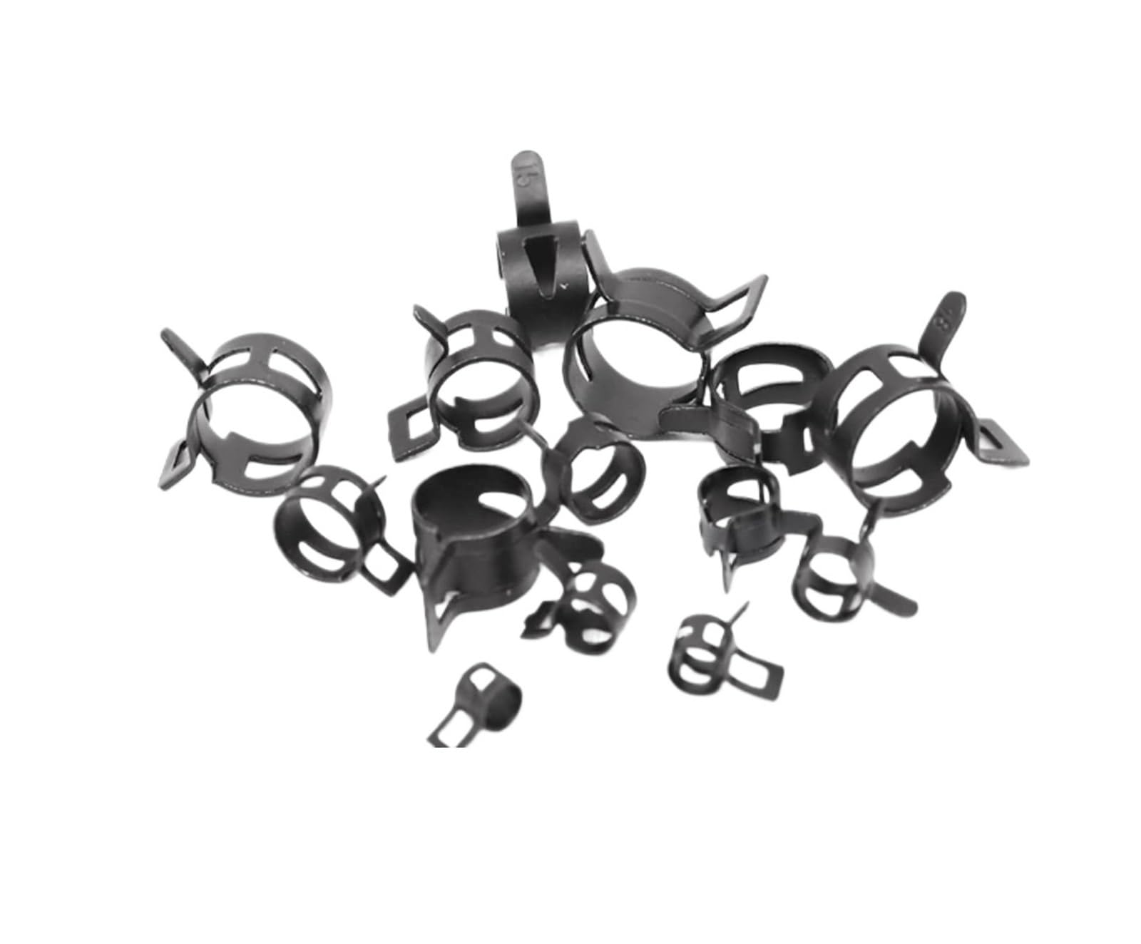 Abrazadera de manguera resorte 6-19 mm, 420 unidades, silicona negra, for combustible, baja presión, aire