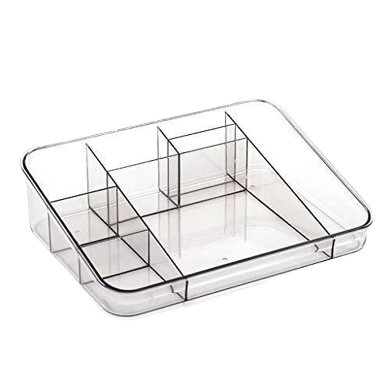 Organizador Caja De Almacenamiento Cosméticos Acabado Plástico Transparente Simple Oficina Maquillaje Organizar Maquillaje