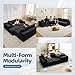 Mvpipi Cloud Couch U-Shaped Sectional Sofa, 134'' Modular Boneless Couches for Living Room, Corduroy Deep Seat Sofa with 2 Chaise Lounges and 1 Loveseat, 30D High-Resilience Foam, No Assembly, Black