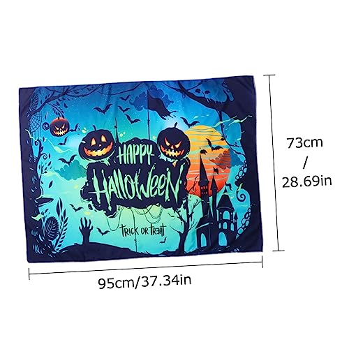 Veemoon Toalhas De Mesa 3 Pecas Tapeçaria Do Dia Das Bruxas Cenário Do Castelo De Halloween Pano De