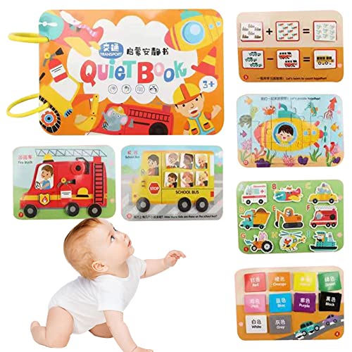 Livros Quietos para Crianças - Preschool Learning Activities Sticker Book Thicker Paper Montessori A