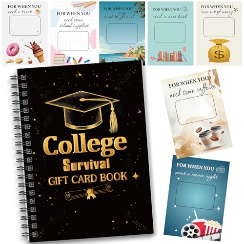 Zhanmai Open When Envelope for College Student Going Away to College Gift 2026 University Gift Card Book Care Package for High School Student Cash Card Holder for Daughter Son(Black Gold)