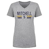 500 LEVEL Garrett Mitchell Milwaukee Font Women's V-Neck T-Shirt (Heather Gray, L)