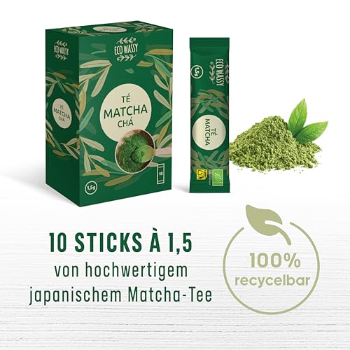 Zertifizierter JAPANISCHER Matcha-Tee. 100 Dosen, zeremonielle Qualität. 100 einzelne Sticks für einfachen Transport. 100% natürliches Matcha-Pulver. Reduzierer, Entgifter und Antioxidans. (100 Stick