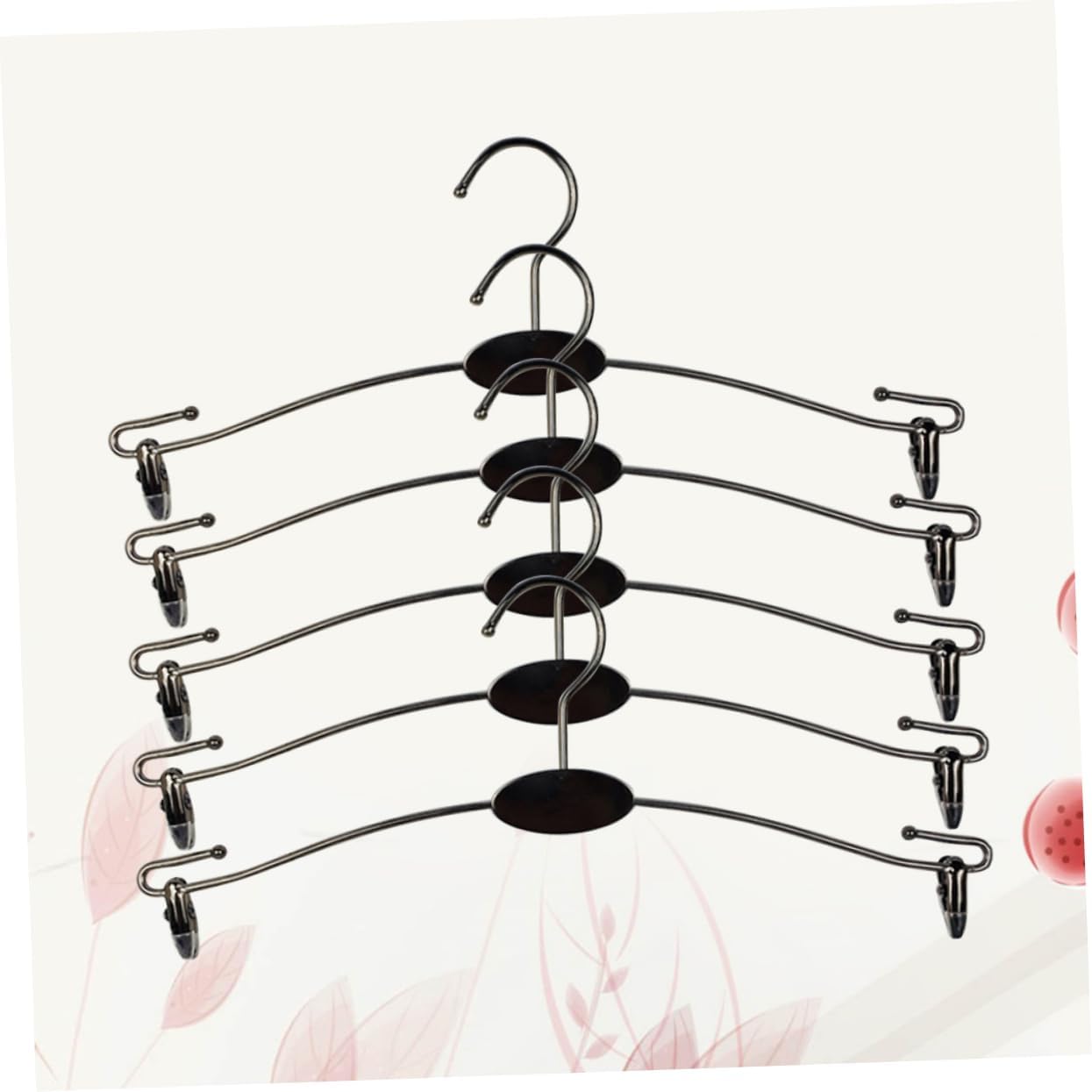10PCS Black Metal Underwear Hangers Non-Slip Clips Space-Saving Clothing Rack for Pants Jeans and Skirts for Clothing Stores and Home Laundry