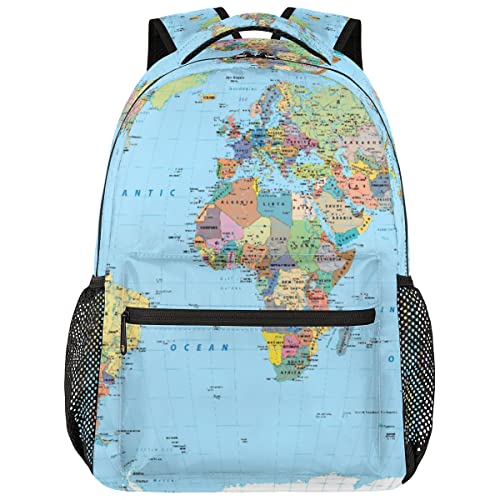 FZDXZJJ Mochila com mapa do mundo, bolsa escolar para crianças, estudantes, estudantes, amantes de mapas, melhores presentes de aniversário para meninos, meninas, filhas, viagens, caminhadas