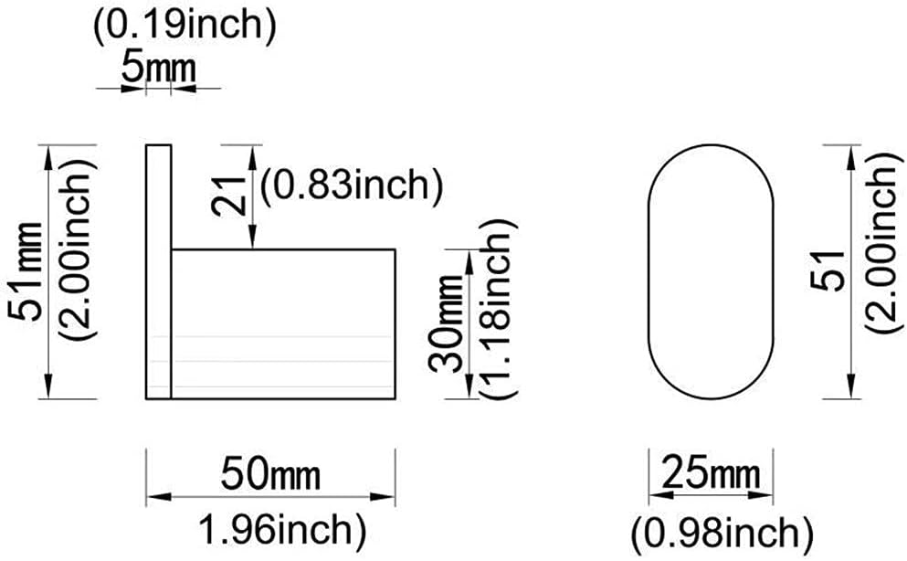 Modern 5-Piece Bathroom Hardware - Wall-Mounted Towel Rail, Robe Hook, Tissue, Toothbrush, Shelf - Anti-Corrosion, Easy Installation(2 Piece Robe Hook)