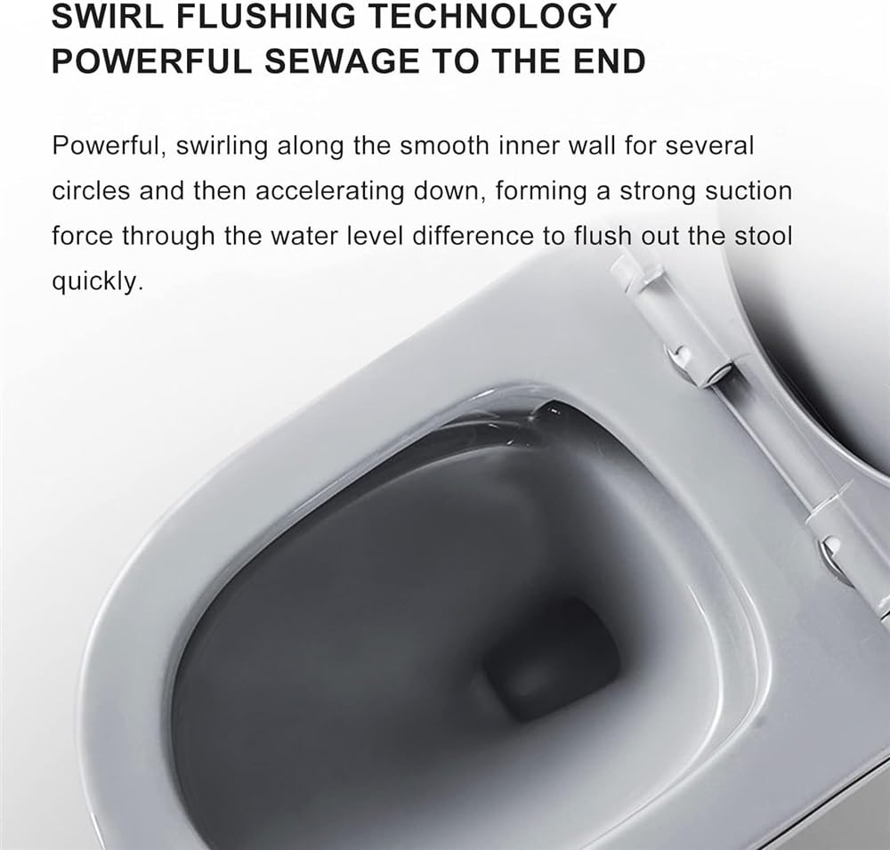 WC monobloc avec siège confortable, double chasse d'eau, cuvette de toilette standard pour salle de bain