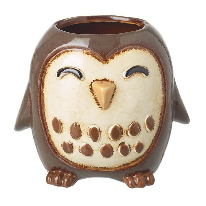 Pot de fleurs hibou en céramique émaillée, cadeau idéal pour amoureux de jardin