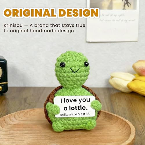 I Love You Turtle Gift for Girlfriend Boyfriend, Small Crochet Turtle - image 2