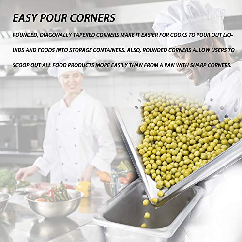 6" Deep Perforated Steam Table Pan Half Size, Kitma 10 Quart Stainless Steel Anti-Jam Standard Weight Hotel GN Food Pans - NSF (12.8"L x 10.43"W) - 6 Pack
