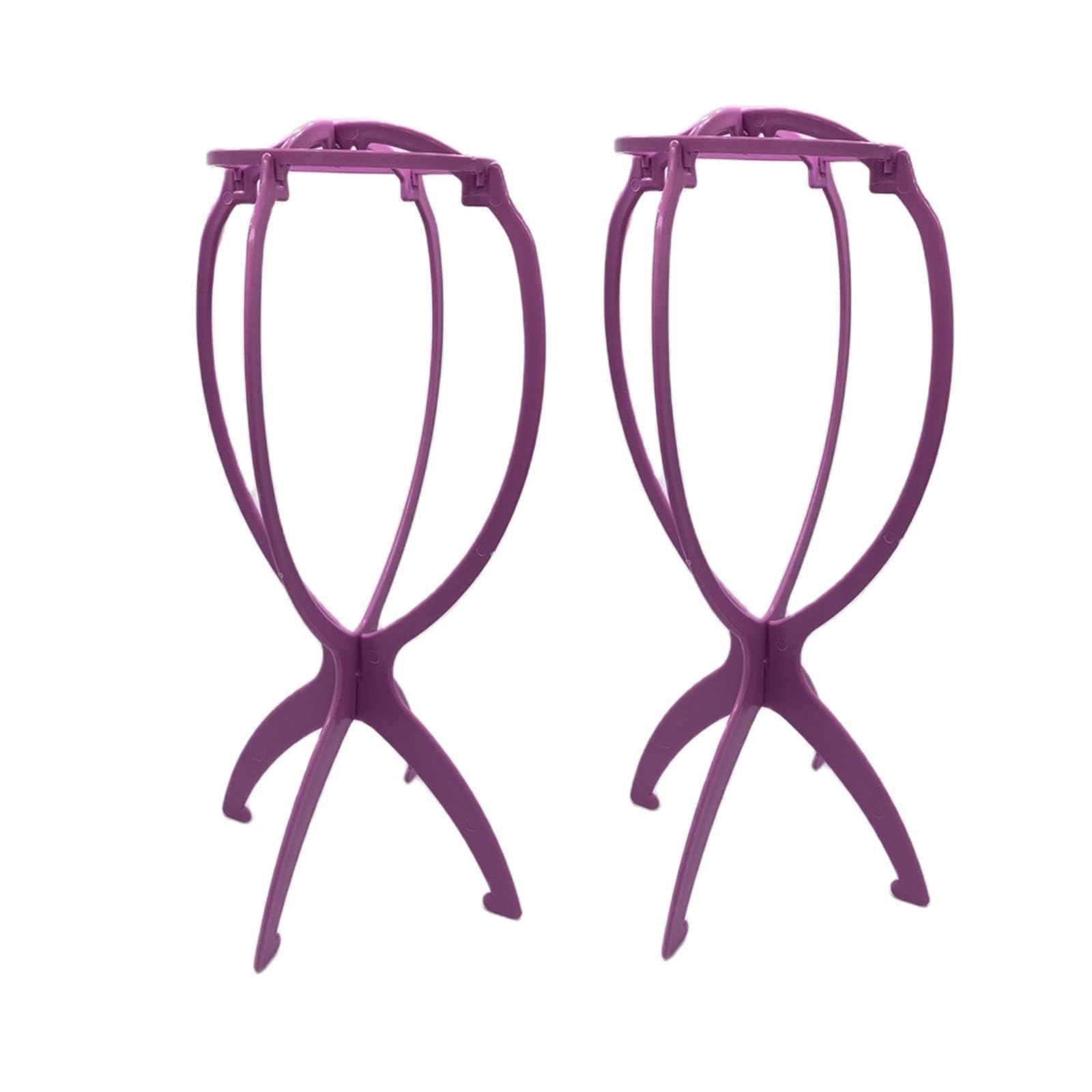 FDzkrtvm Plastic Folding Wig Stand, 2 Pcs Portable Wig Stands 36cm Multicolor Desk Hanger Holder Display For Salon Barber Wigs(Pink)