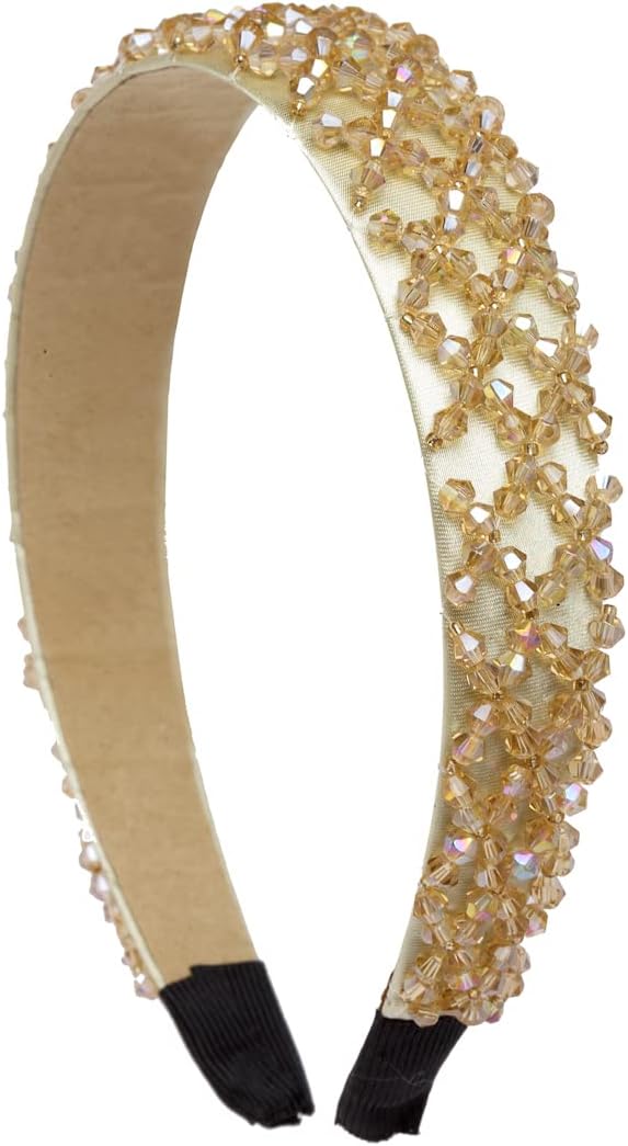 Crystal Beaded Plastic Fancy Party Wedding Hairband For Girls