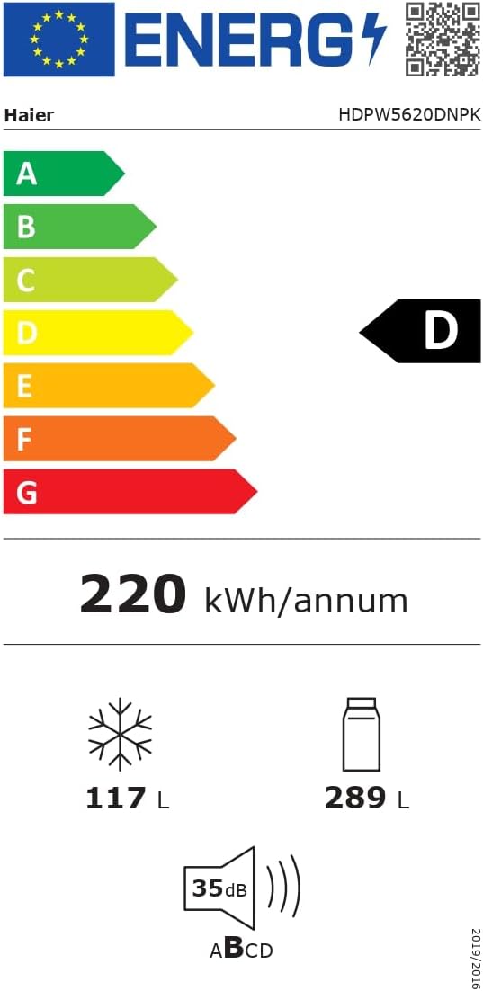 Haier HDPW5620DNPK Energy Label
