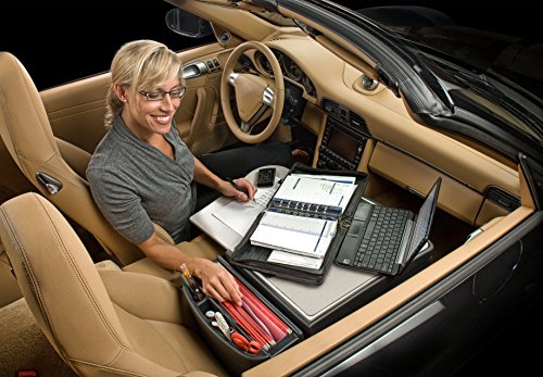 Image of AutoExec GripMaster Car Desk for Your Vehicle Workstation and Mobile Office, Grey