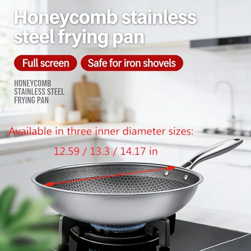 Wok de acero inoxidable 12.6" con tapa y mango ergonómico miniatura 2
