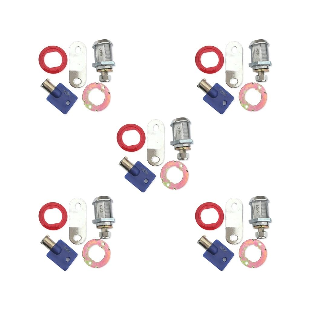 Juego de 5 cerraduras universales para juegos de arcade que funcionan con monedas, para máquina expendedora, cerrojos para gabinete, accesorios modificados, bloqueo largo