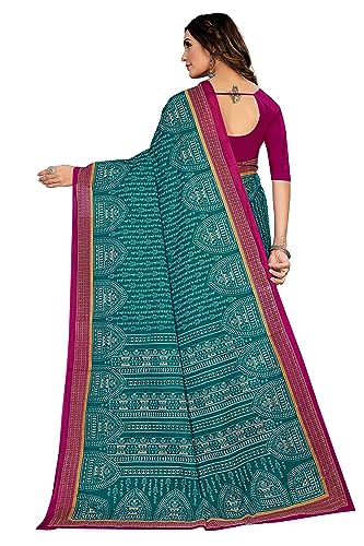 Image of TAMAIRA FASHION Women's Plain Weave Pure Cotton Saree Without Blouse Piece(11232 Seagreen)