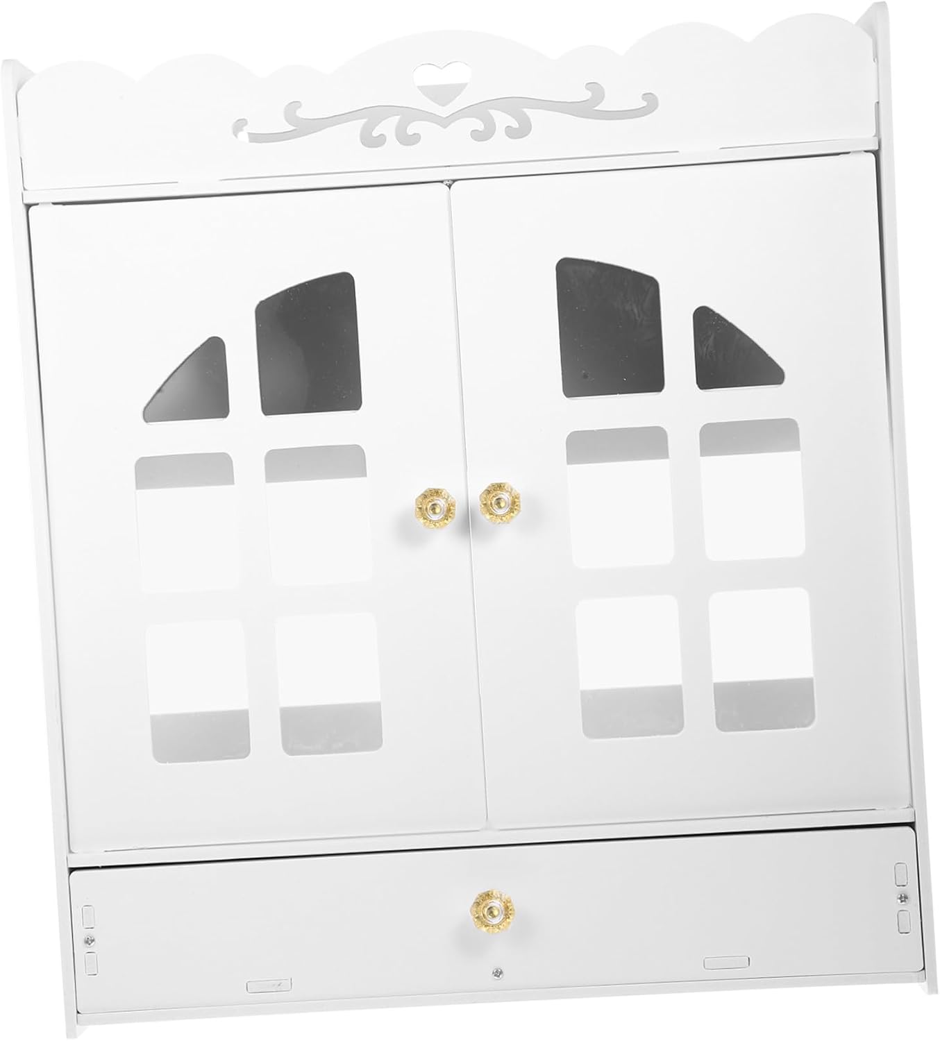 Dustproof Double-Door Bathroom Wall Cabinet Organizer for Toiletries and Cosmetics Wall-Mounted Storage Shelf with Spacious Top for Decor and Plant Display Stylish Bathroom Storage