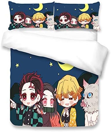 Amazon Co Jp 鬼滅の刃 布団カバー クッションカバー 三点セット 柔らかい 枕カバー かわいい おしゃれ掛け布団カバー アニメ プリント 寝具 鬼滅の刃 グッズ ポリエステル プレゼント 鬼滅の刃 グッズ B ダブル ホーム キッチン