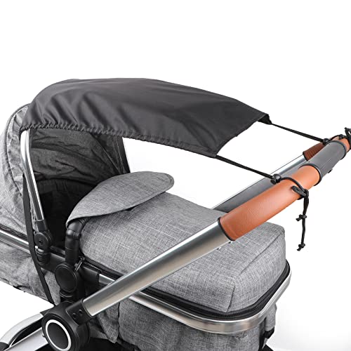Fengzio Toldo Silla Paseo Toldo Protector Solar Universal Parasol Carrito Bebe para cochecitos y capazos enrollable con Protección solar UV 50+ Parasol Ajustable - Negro Cover