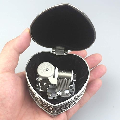 Miniatura 3 de Caja de música de aleación de metal en relieve y caja de música con movimiento dorada para NavidadCumpleañosDía de San Valentín