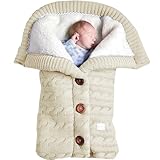 SHAIRMB Baby-Kuscheldecken, Weicher Fleece-Strickschlafsack, Dicke Woll- Und Samtdecke, Kuschelige Kinderwageneinlage Mit Fleecefutter, Ideal FüR Babybett, Reisebett, Autositz,03