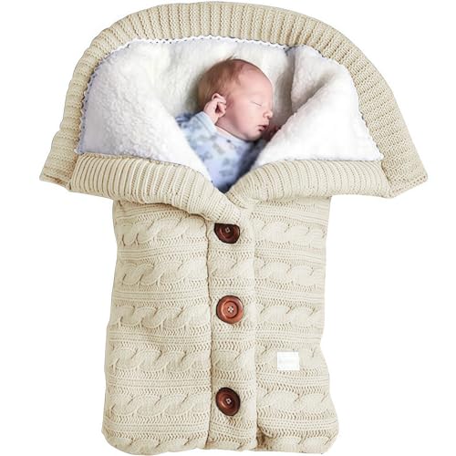 SHAIRMB Couvertures Douillettes pour BéBé, Gigoteuse en Polaire Douce, Couverture éPaisse en Laine Et Velours, Coussinet Douillet pour Poussette Doublé Polaire,03