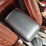 ruihe Carbon Fiber Color PU Car Armrest Box Cover Center Console Saver Scratch Resistance Covers fit for 2012 2013 2014 Ford Focus ST Electric S SE SEL Titanium